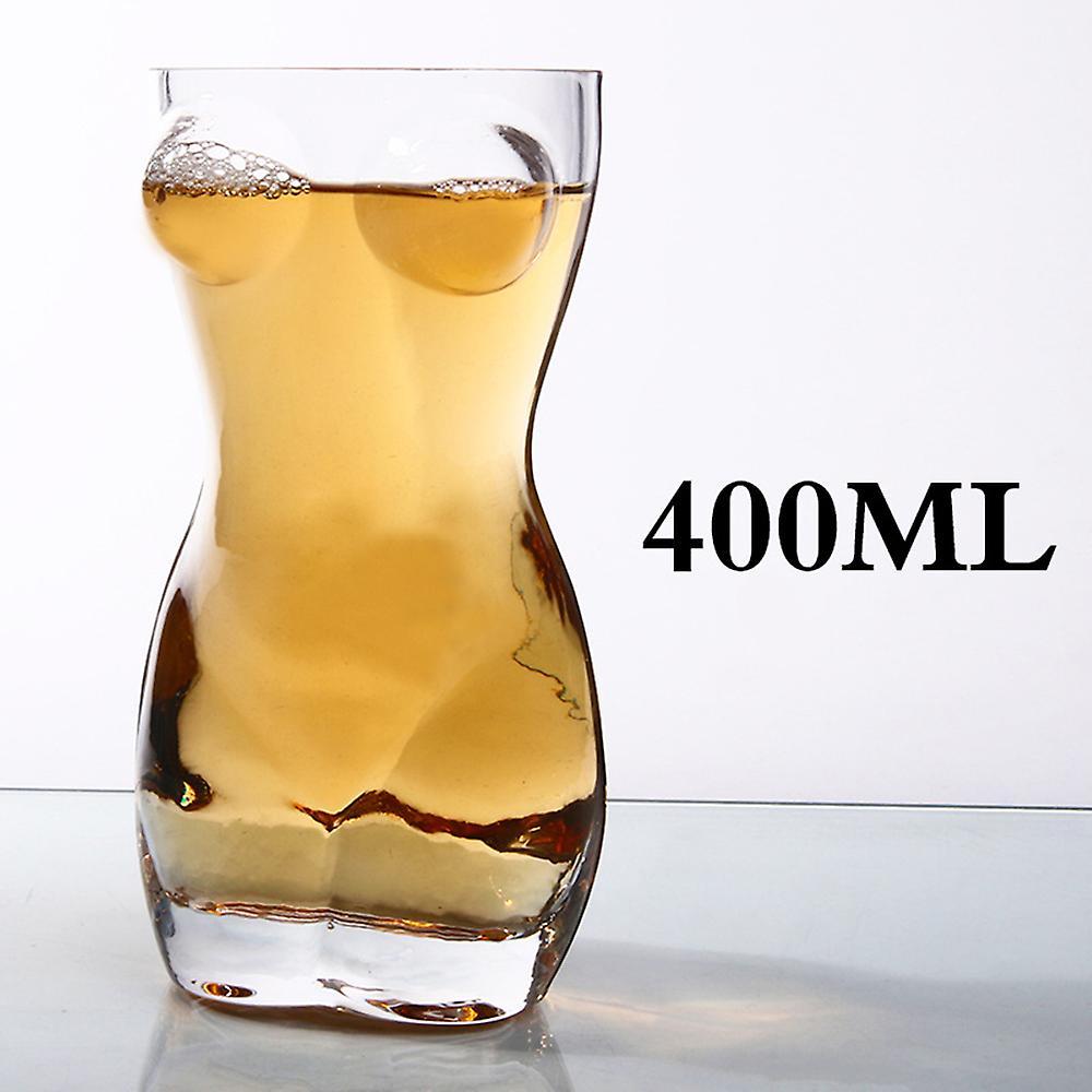 Jhshop Sexy Lady Men Durable Double Wall Whiskey Glasses Wine Shot Creative Body Shape Glass Cup Glass Big Chest Beer Cup C