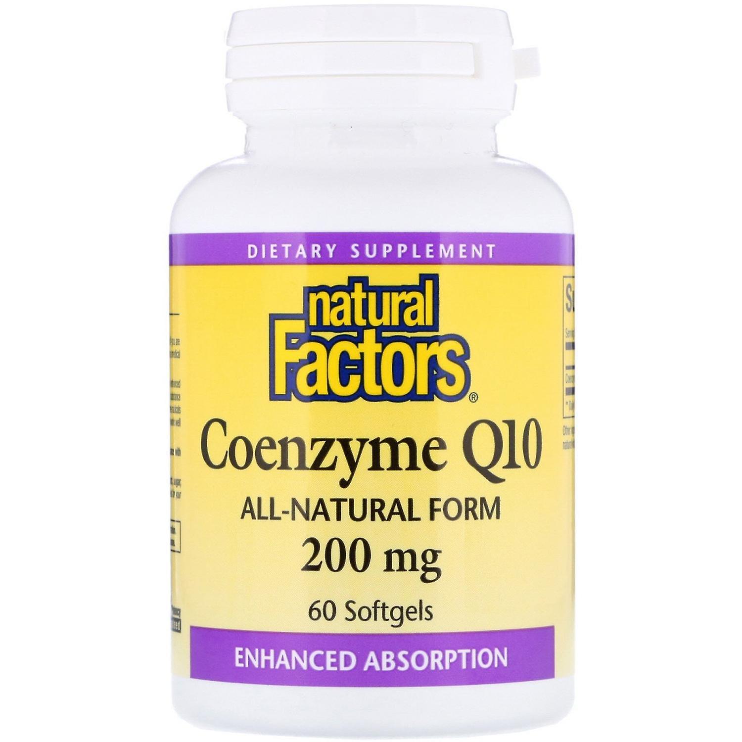 Natural Factors, Coenzyme Q10, 200 mg, 60 Softgels