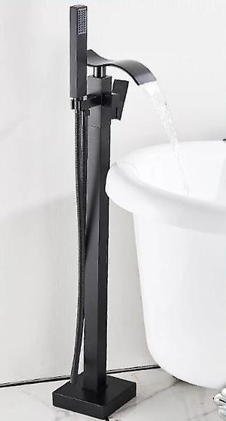 Slowmoose Floor Standing, Matte Black Square Bathtub Shower Faucets For Hot & Cold Water Black - TYPE D