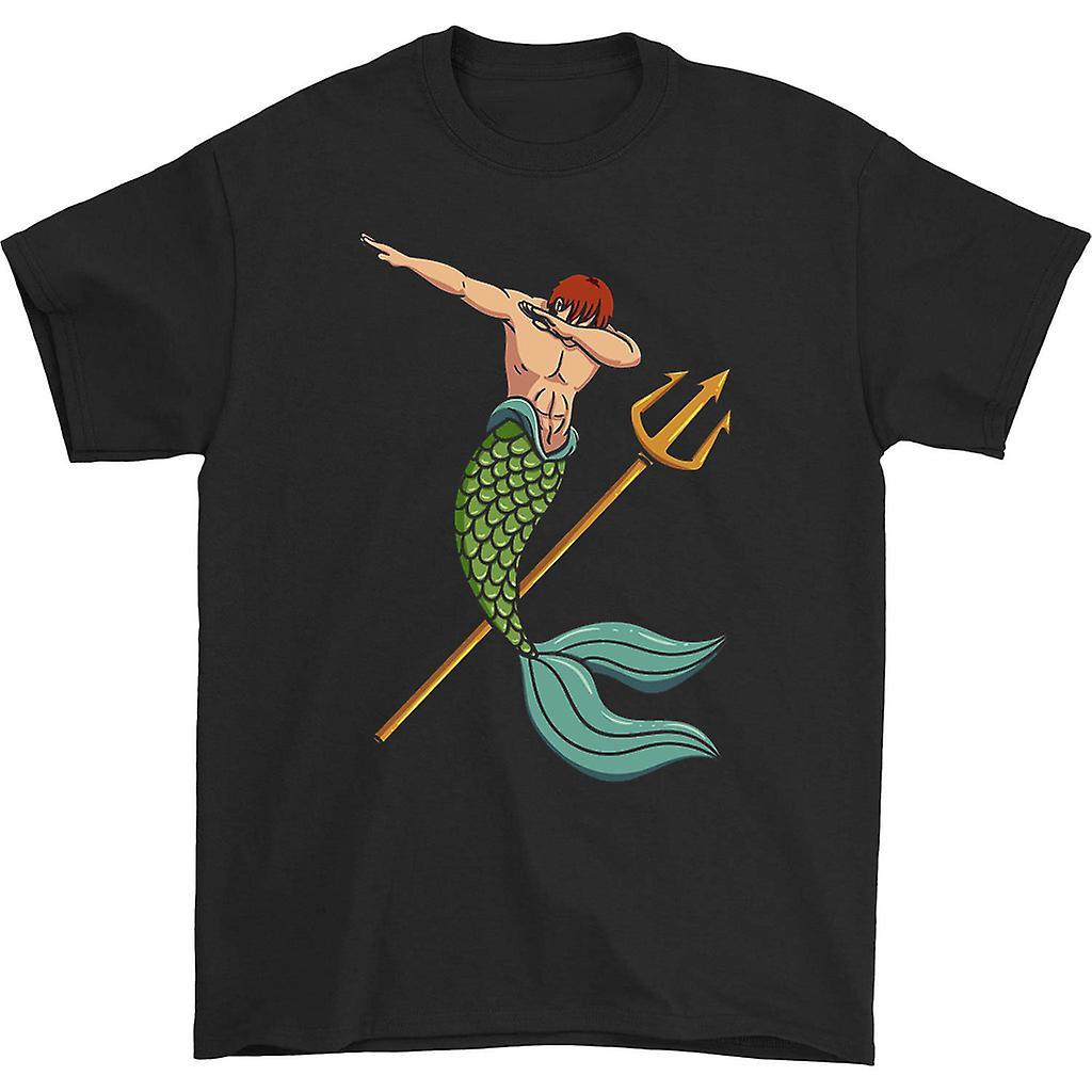 HISHARK Dabbing mermaid dad t-shirt Black S