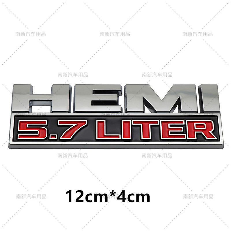 Redkid Metal Hemi 5.7 Liter Logo Badge Emblem Rear Trunk Decal Car Stickers For Dodge Charger Dart Durango Caliber Journey Accessories M-03