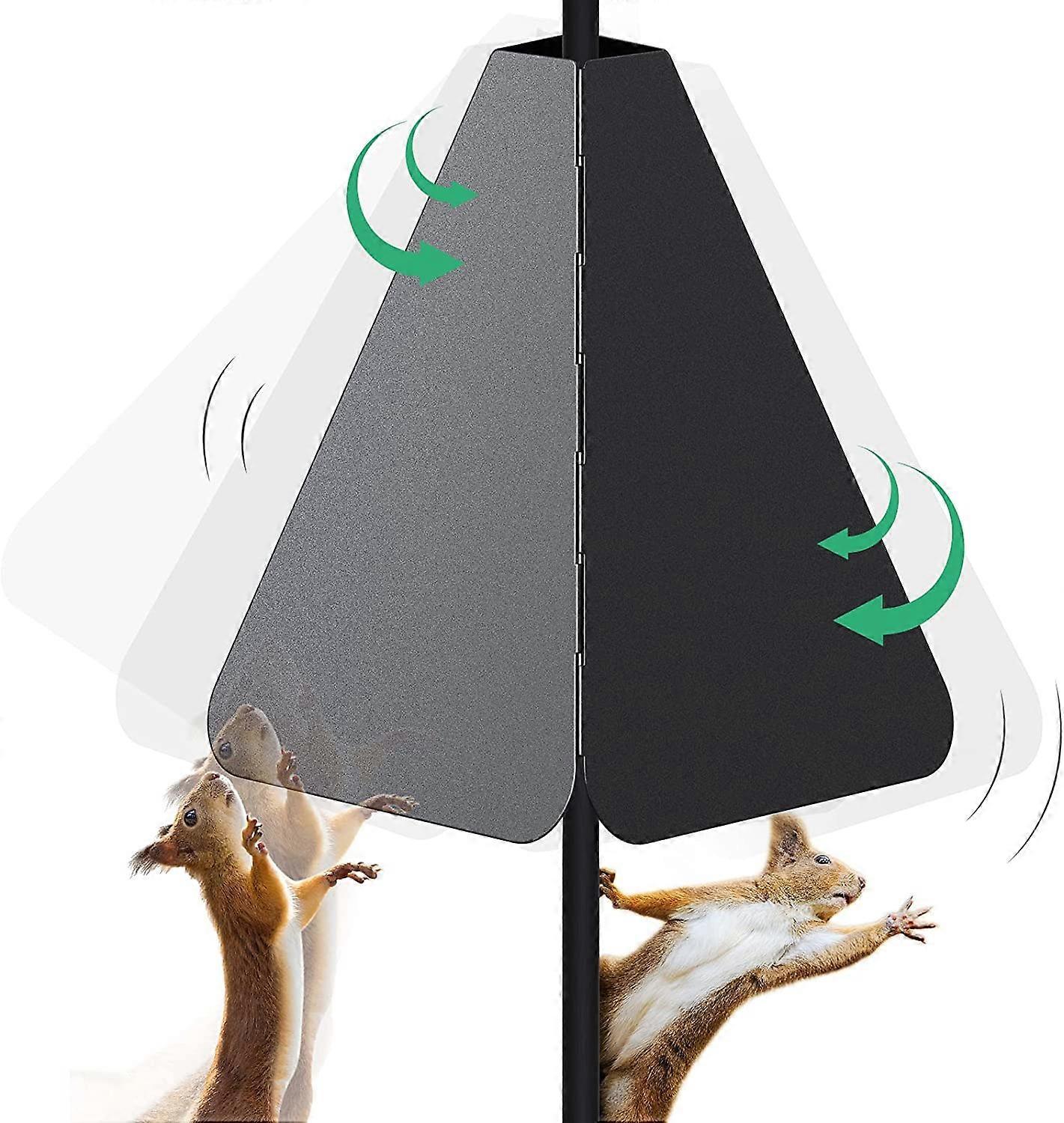 Unbrand Squirrel Baffle with Dual Defense, Squirrel Baffle for Bird Feeder Pole, Bird Food House Squirrel Guard for Shepherd Hook Black