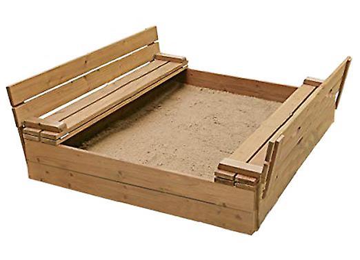 Viking Choice Sandbox wood 160x160 - foldable cover to seat - double impregnated brown