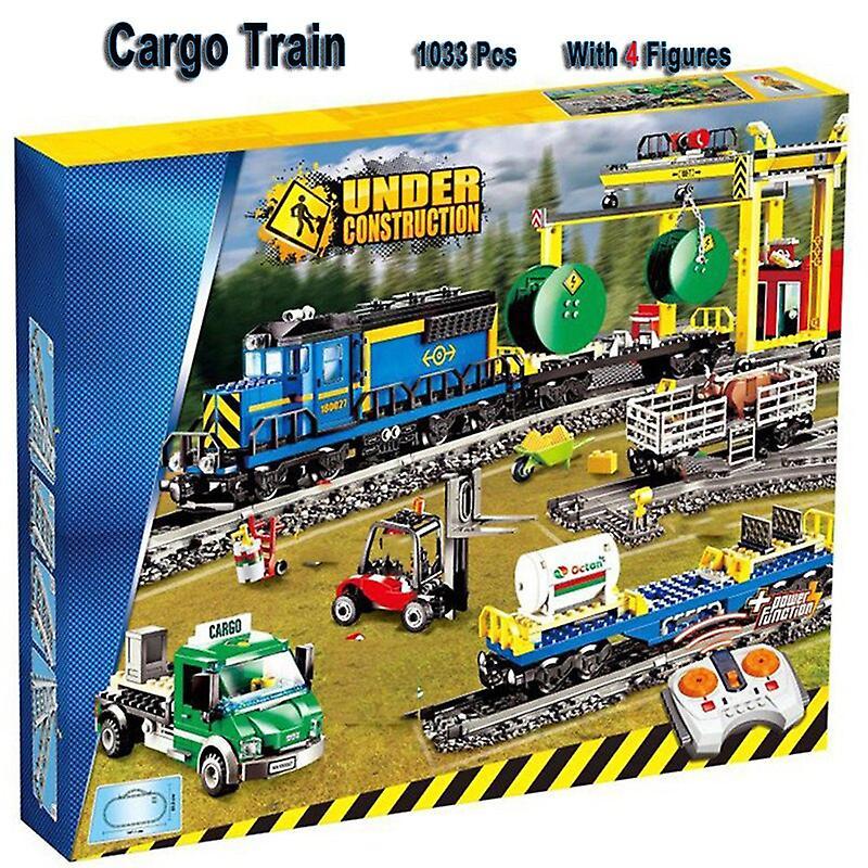 Compatible With 60052 Cargo Train Building Block Train Brick Toy Remote Control Moc Display Model Christmas Gift 02008 Robotic Toys Paper manual No...