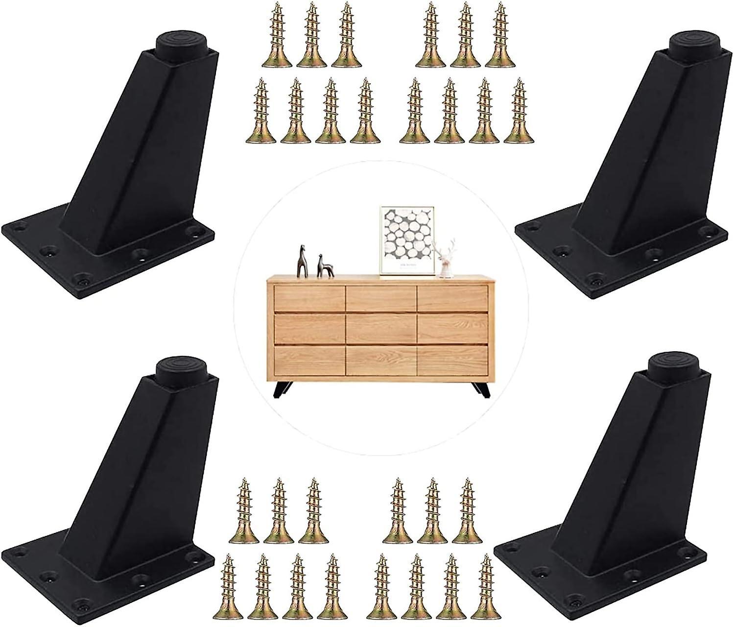 Taiyuan Pieces Adjustable Feet Furniture Legs Kitchen Legs Worktop Bar TV Desk Table Legs, Aluminum Alloy Furniture Feet, Black