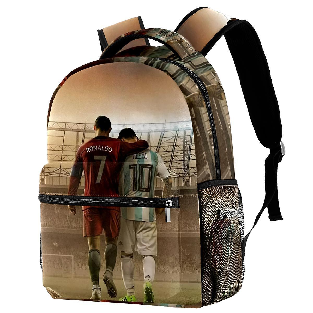 Gamurry Football Stars Cristiano Ronaldo and Lionel Messi Printed The Student Boys Girls Kids Schoolbag Trip Business Travel Adults Backpack Multic...