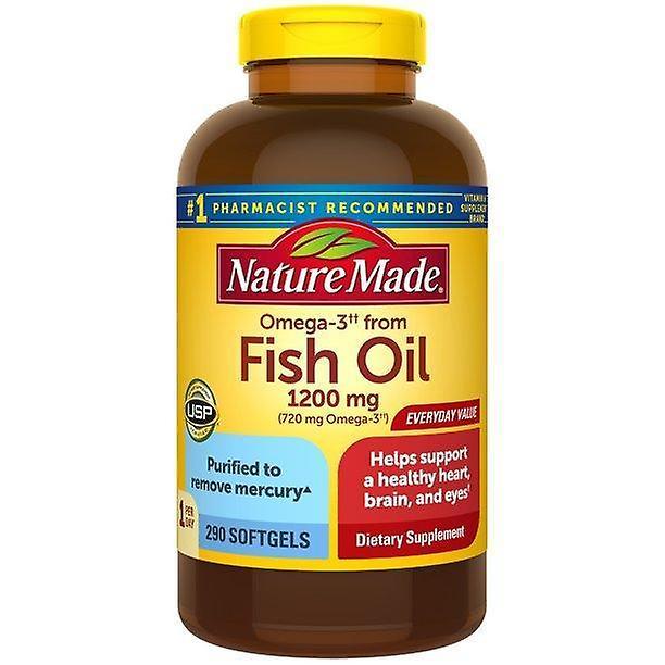 Nature Made Fish Oil 1200mg One Per Day, 290 Softgels, Fish Oil Omega 3 Supplement For Heart Health