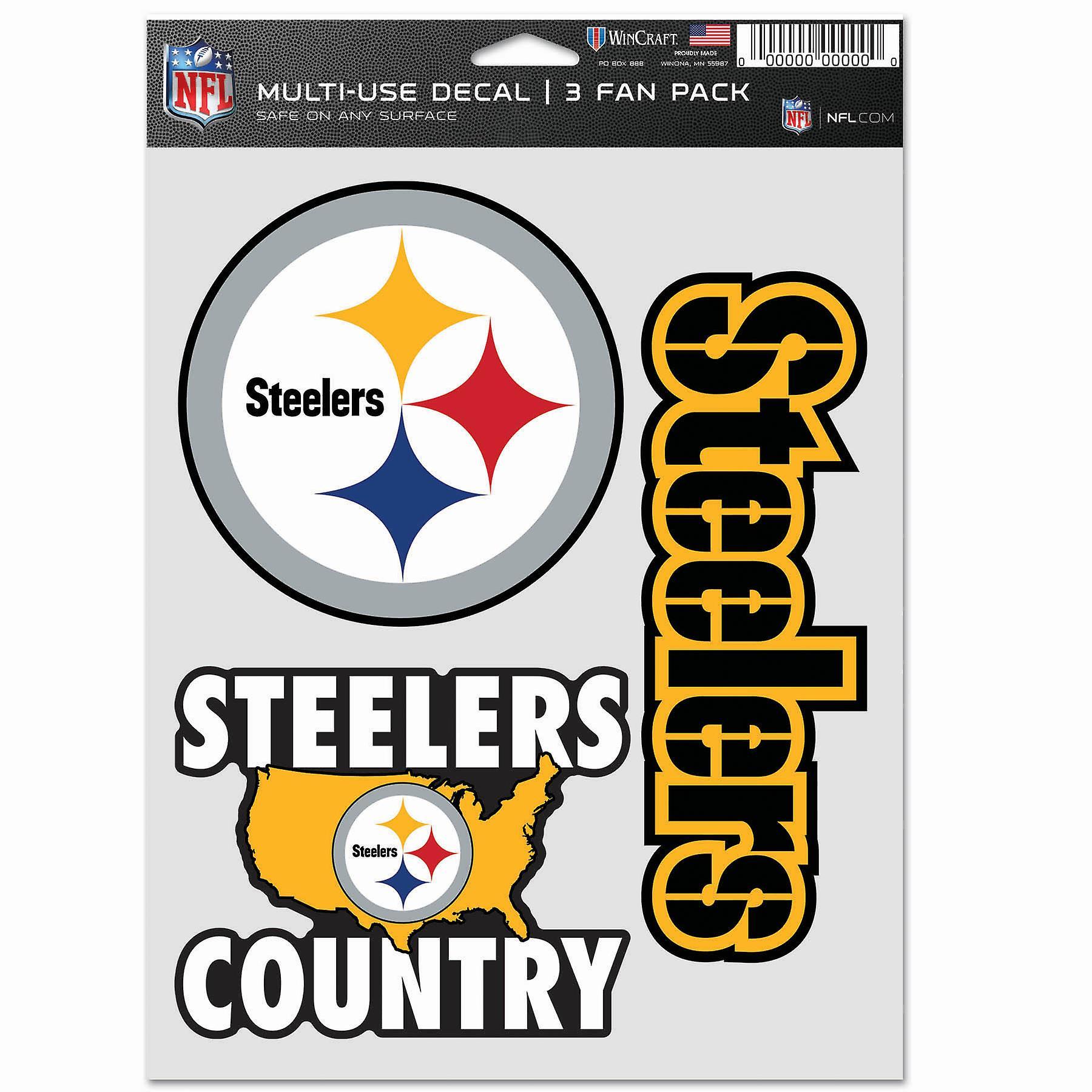 Wincraft NFL Sticker Multi Set of 3 20x15cm - Pittsburgh Steelers