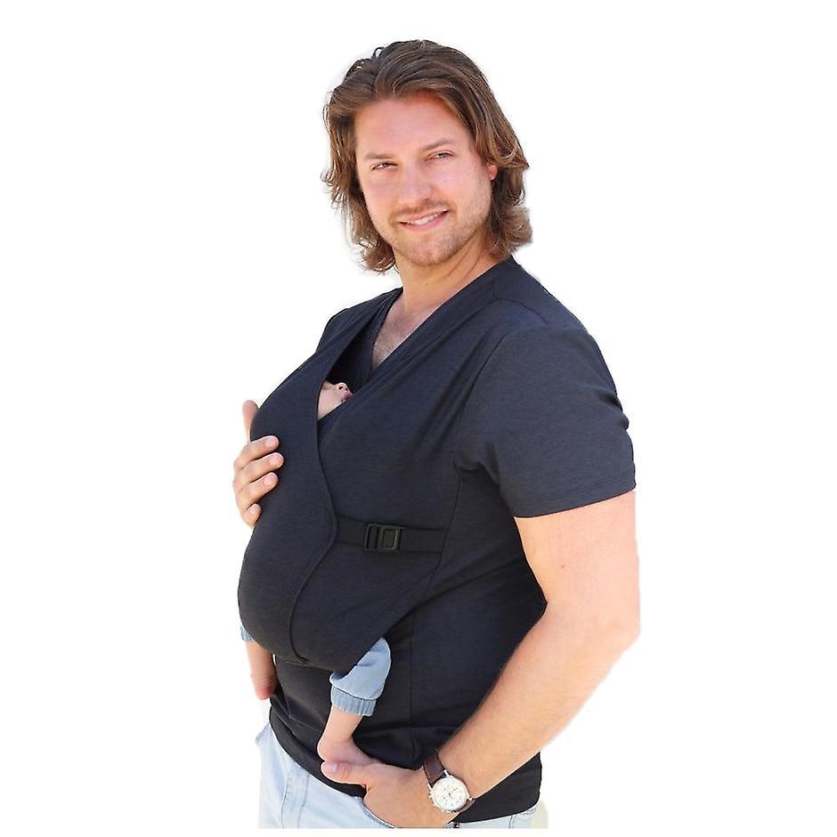 Darmowade Dad Shirt Baby Carrier Kangaroo Big Pocket Vest T-shirt Men's Care Bonded Shirt Baby Wrap Carrier Newborn To Toddler Babywearing For Dads...