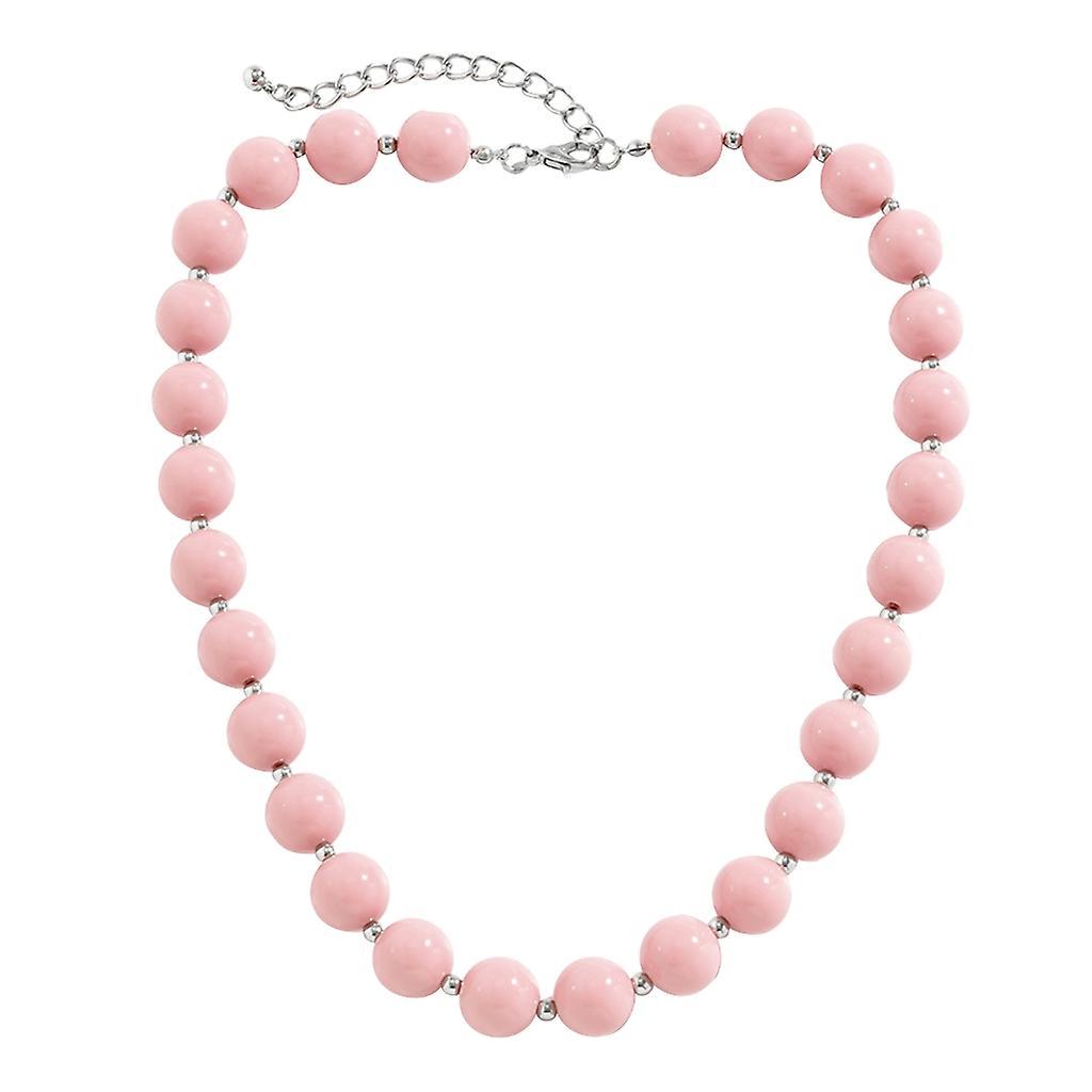 unbrand Handmade Pink Beaded Necklaces Simple Collar Necklace Clavicle Chain Choker