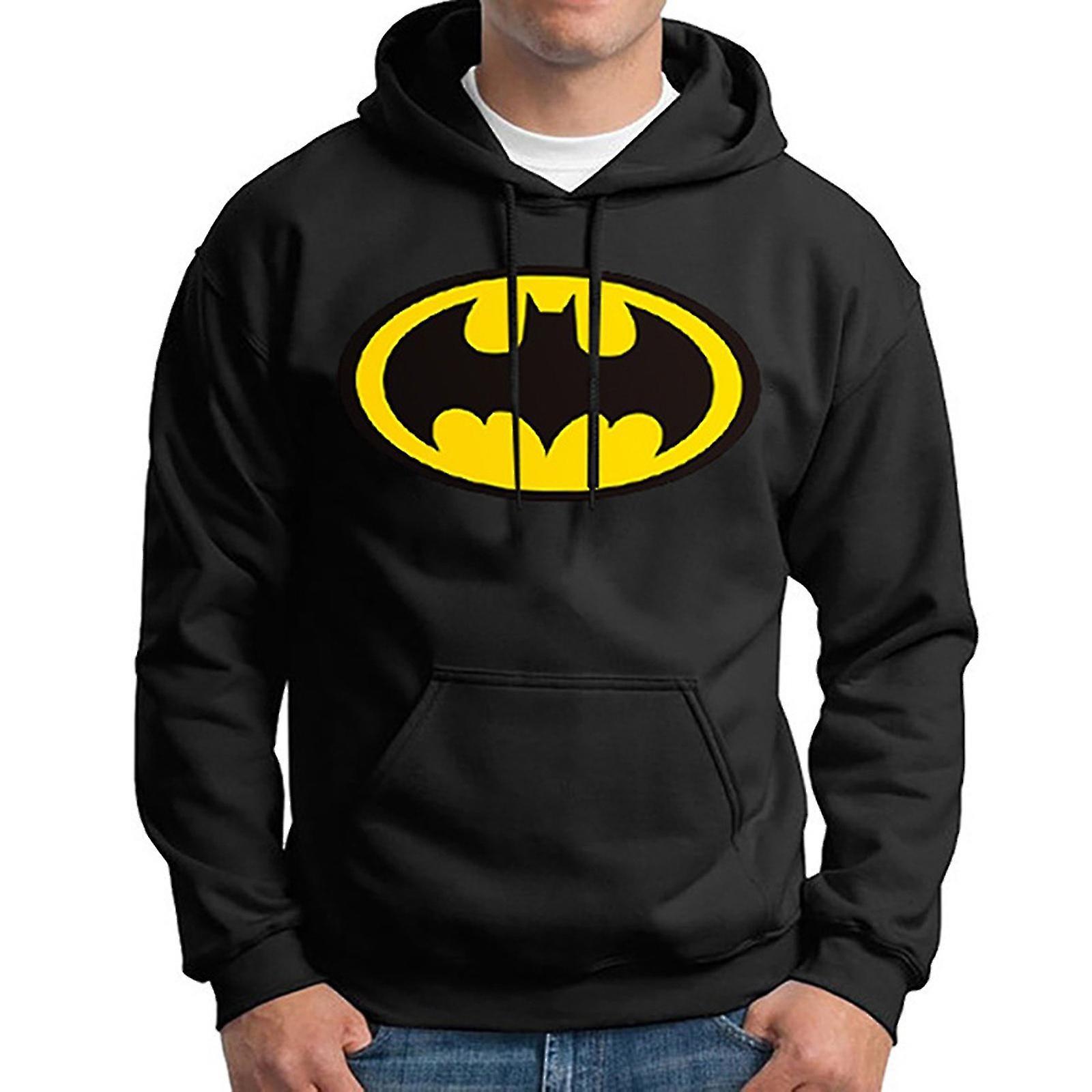 Aswei Men Superman Batman Hoodie Pullover Sweatshirt Black XL