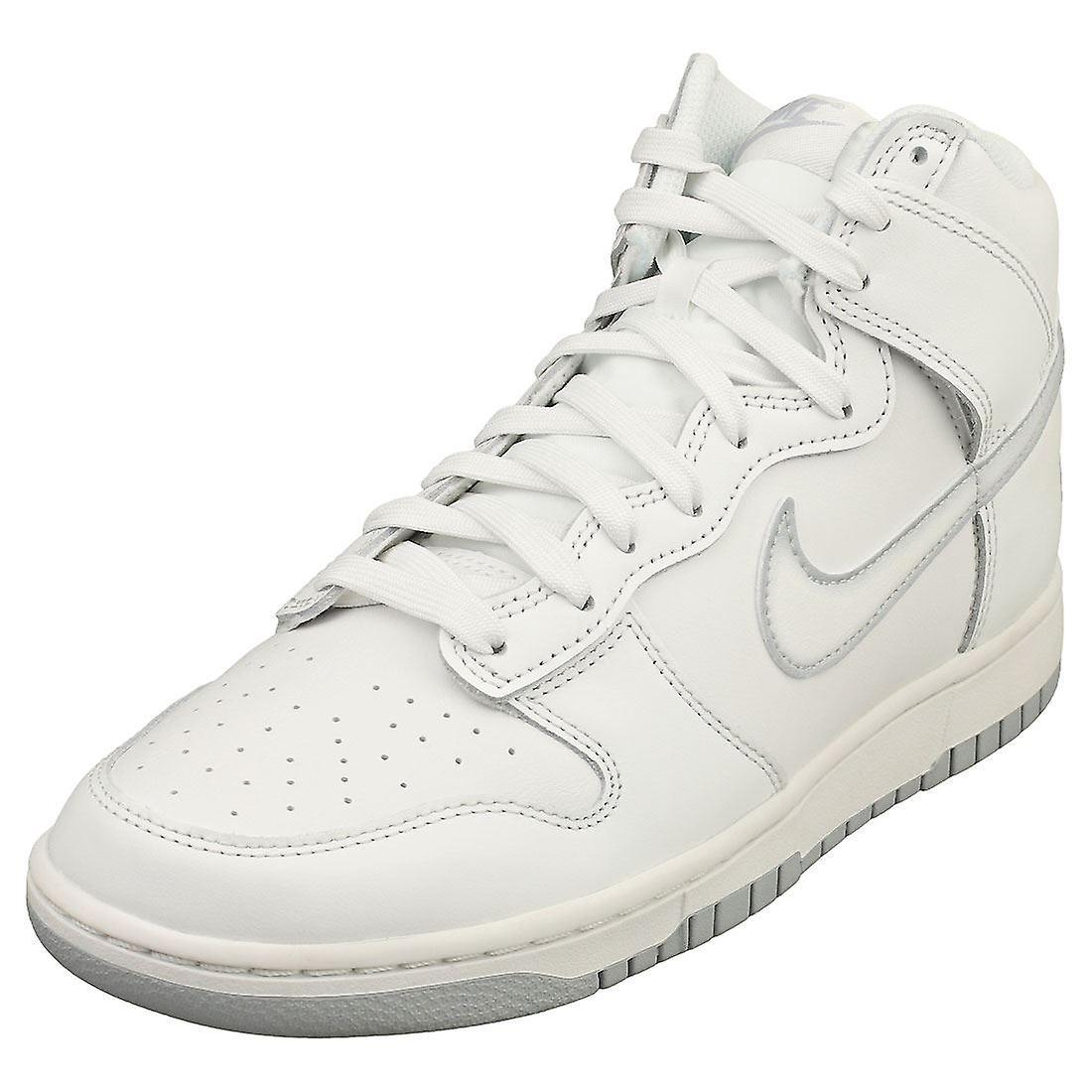 Nike Dunk Hi Retro Mens Fashion Trainers in Summit White 9.5 UK