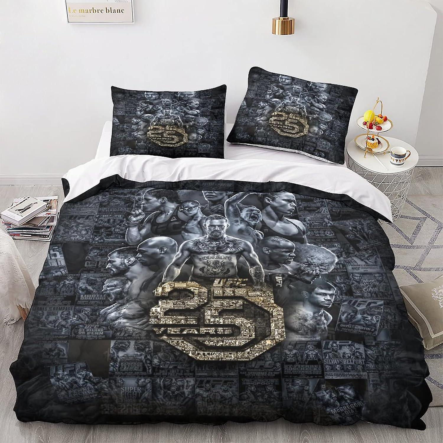 Kerota UFC Duvet Cover Sets MMA D Fighter Bedding Sets Microfiber Bedding Set King Double200x200cm