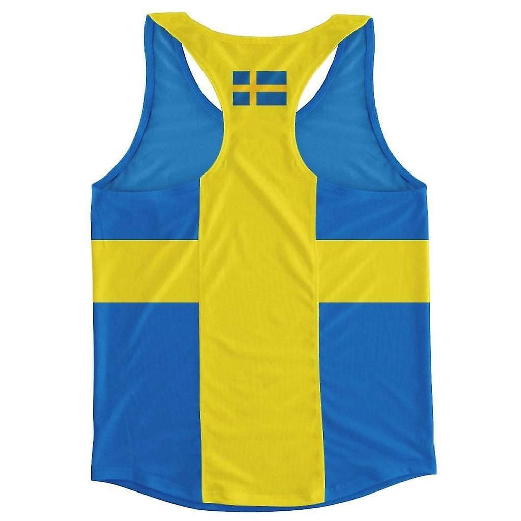 Airo Sportswear Sweden Flag Running Vest Blue Medium 38-40 inch Chest (96-104cm)