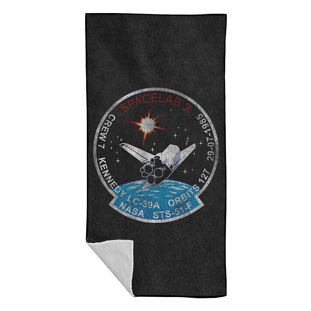 NASA STS 51 F Challenger Mission Badge Distressed Beach Towel Black 70 x 140cm