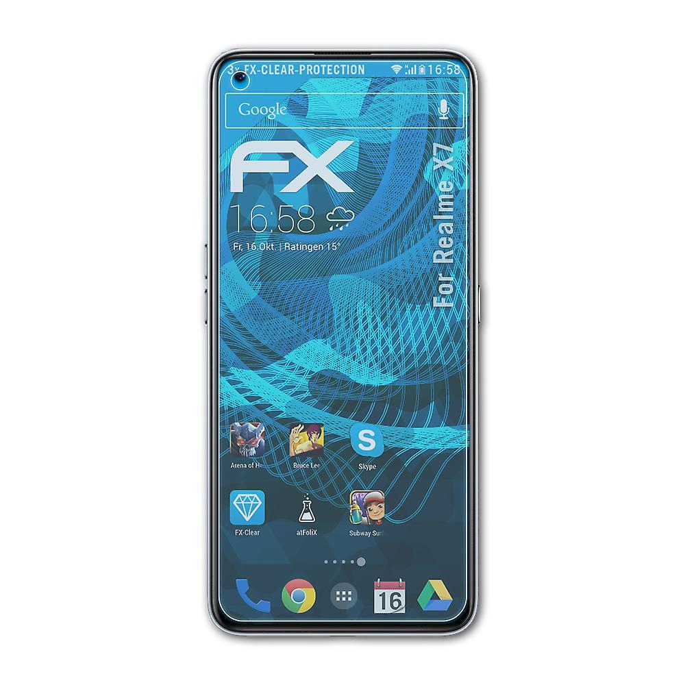 atFoliX 3x protective film compatible with Realme X7 screen protector clear 01 FX-CLEAR