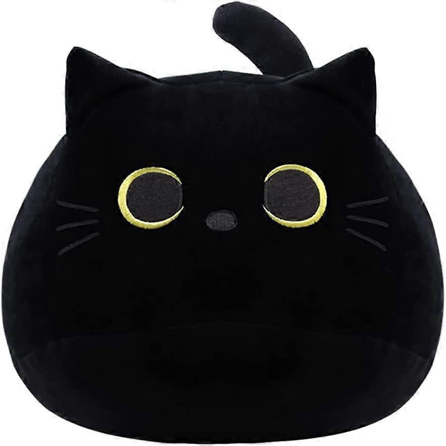 UBIUO Black Cat Plush Toy Black Cat Pillow,Soft Plush Doll Cat Plushie Cat Pillow,Stuffed Animal Soft Plush Pillow Baby Plush Toys Cat Shape Design So