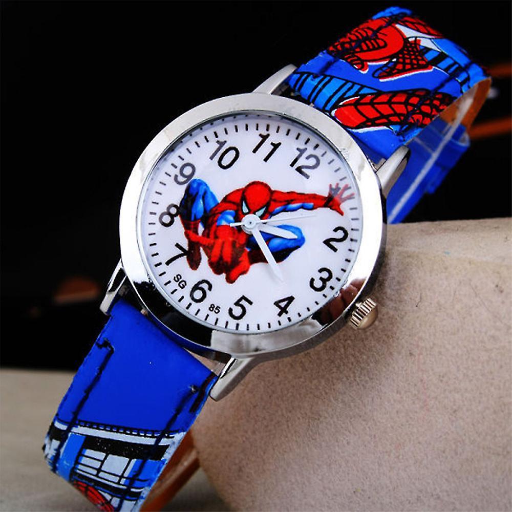 Sunset Kids Boys Spiderman Quartz Watch Cartoon Wristwatch Gifts Blue