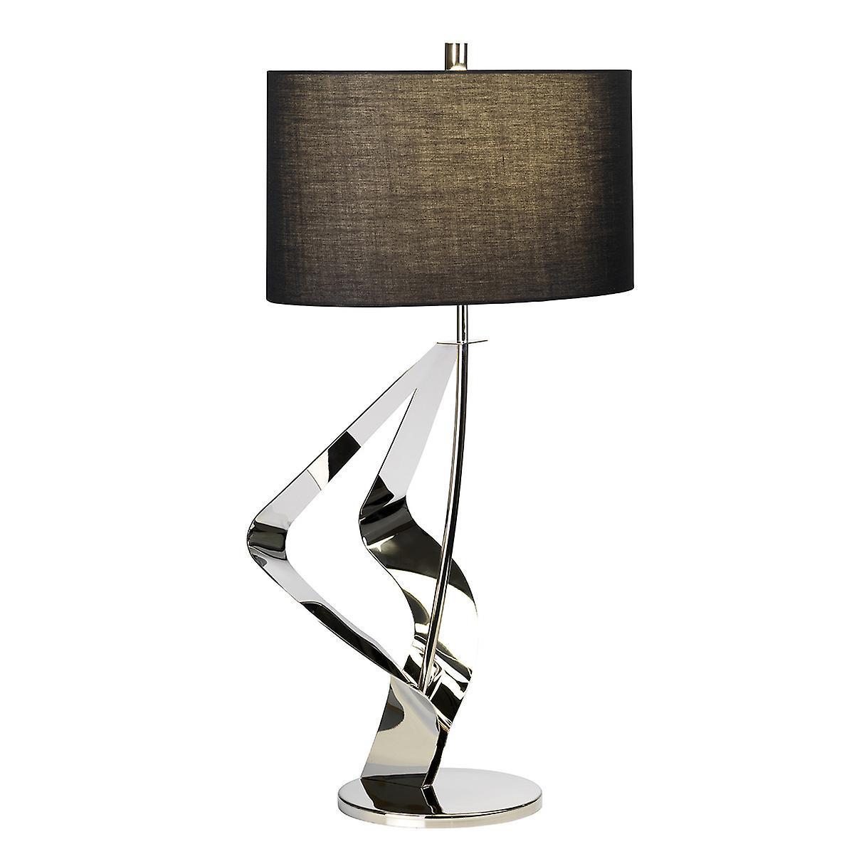 Ribbon 1 Light Table Lamp Polished Nickel Finish E27