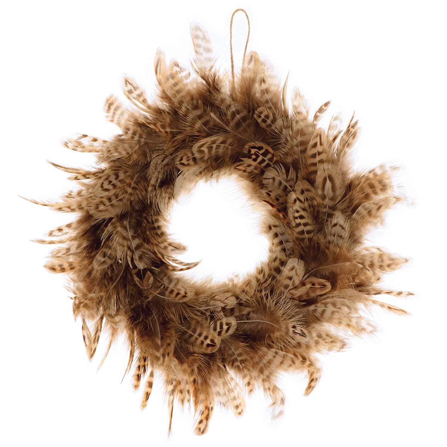 Artemio Feather Wreath Tigers 28 cm Brown