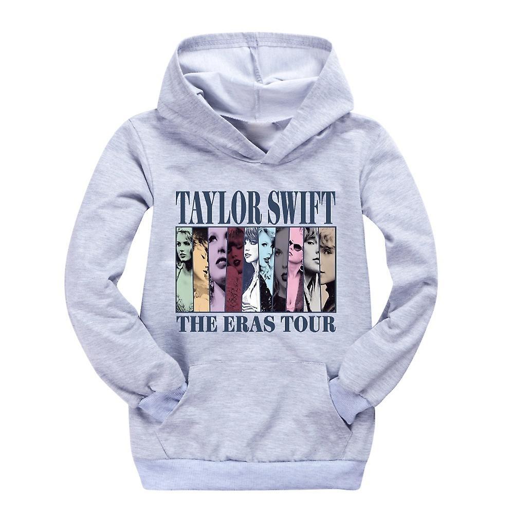 Besser Pop Taylor Swift The Eras Tour Hoodie Hooded Sweatshirt Casual Pullover Tops Xmas Gifts For Kids Girls Boys Gray 9-10 Years