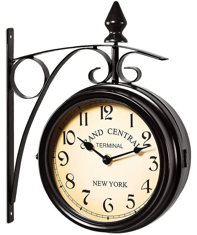 Joyful Wall Clock Wrought Iron Garden Clock Station Clock 2-sided Handmade Grand Central Terminal New York