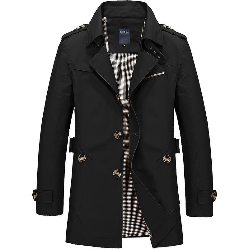 Male Autumn Fashion Men Jackets Slim Fit Business Coats Mens Windbreak Black L