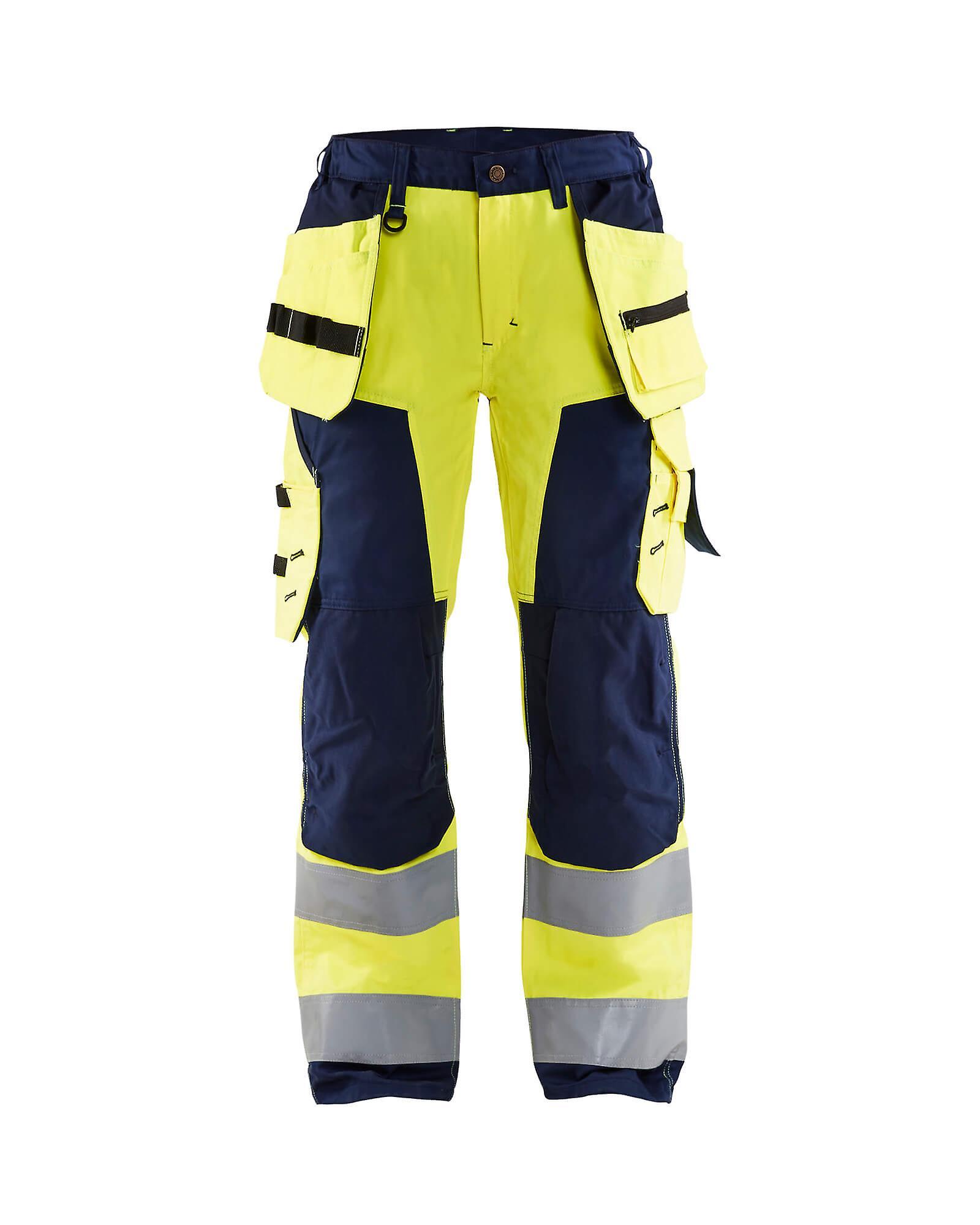 Blaklader 7156 ladies hi-vis trousers - womens (71561811) Yellow/navy blue 20