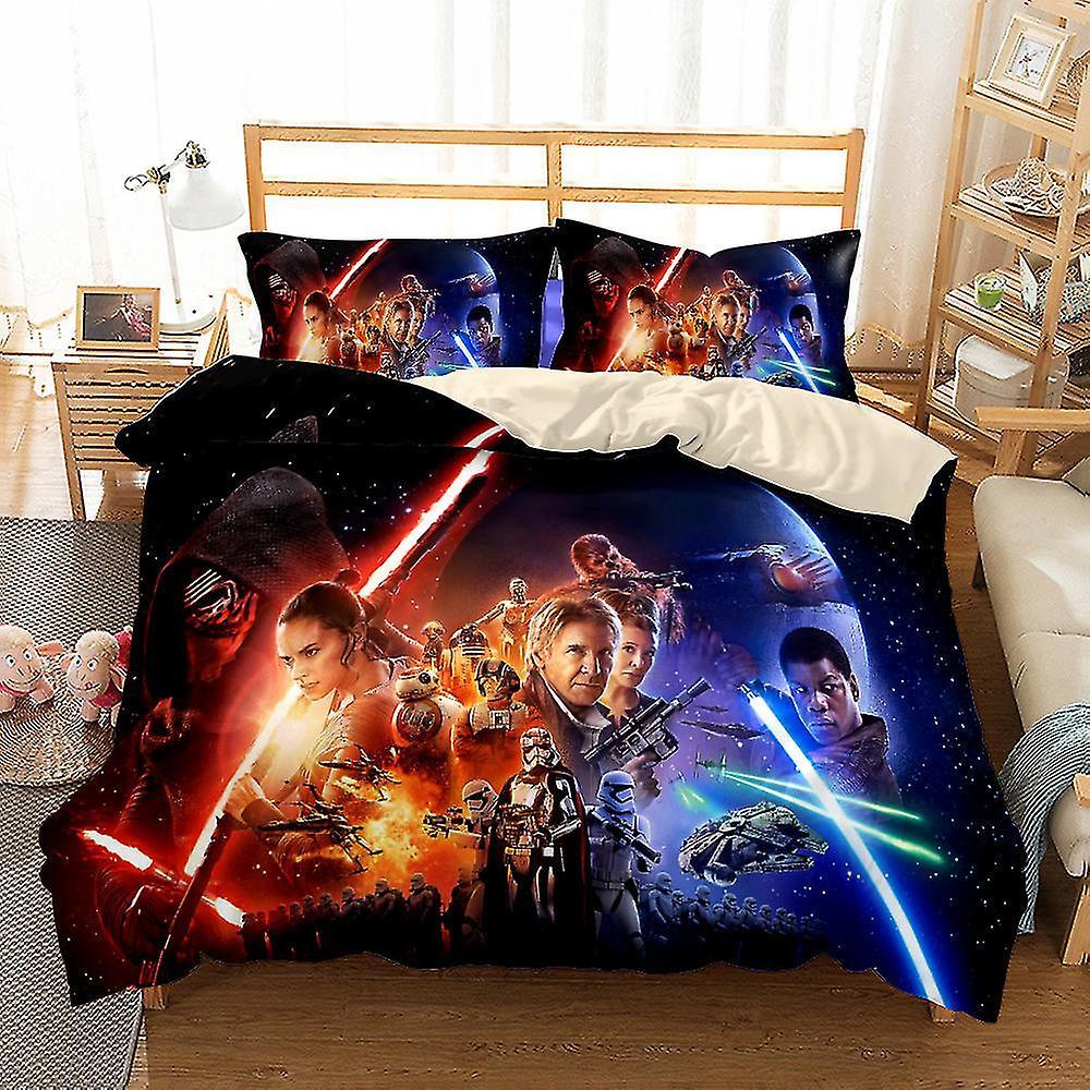 Cryin Sw08 3d Printed Star Wars Bedding Set Duvet Cover Quilt Cover Pillowcase Single Double Kids Xmas Gift UK SINGLE 135x200cm