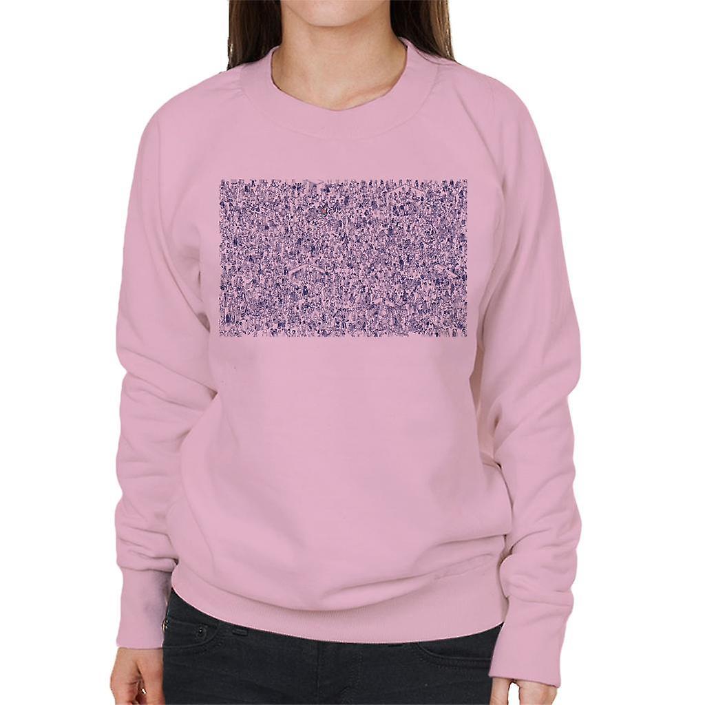 Wheres Wally Where's Wally Hiding In A Crowd Women's Sweatshirt Light Pink Small