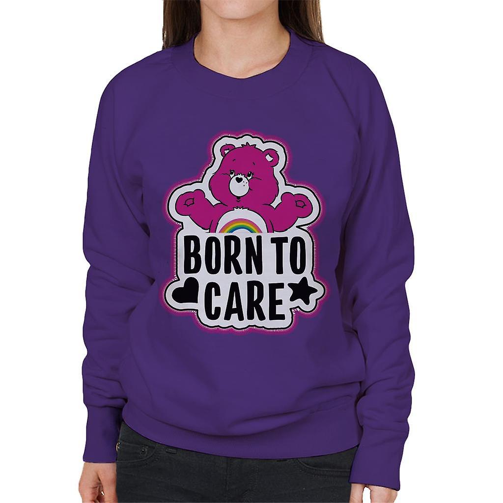 Care Bears Cheer Bear Born To Care Women's Sweatshirt Purple XX-Large