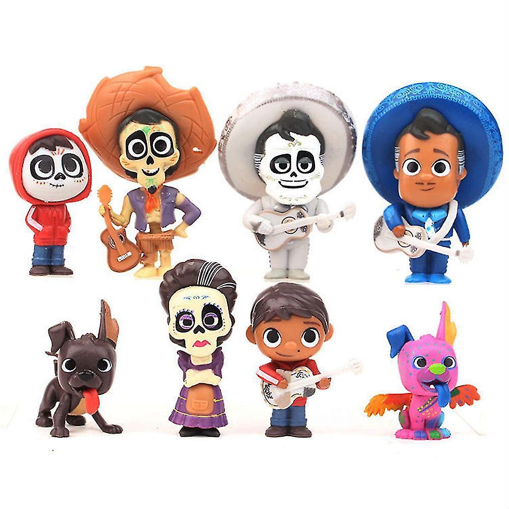 Mingerda Halloween Party Props Coco Figures Collectible Toys Home Decoration Birthday Cake Topper Supplies Gifts 8pcs/set