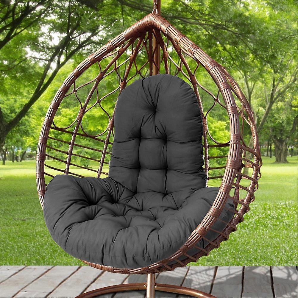 Living And Home Hanging Egg Chair Thick Cushion Swing Chair Pad, Black