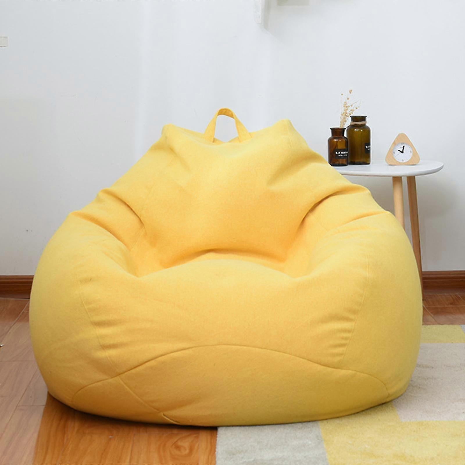 Snniv Brand New Extra Large Bean Bag Chairs Couch Sofa Cover Indoor Lazy Lounger For Adults Kids Hotsale High Quality Yellow 90 * 110cm