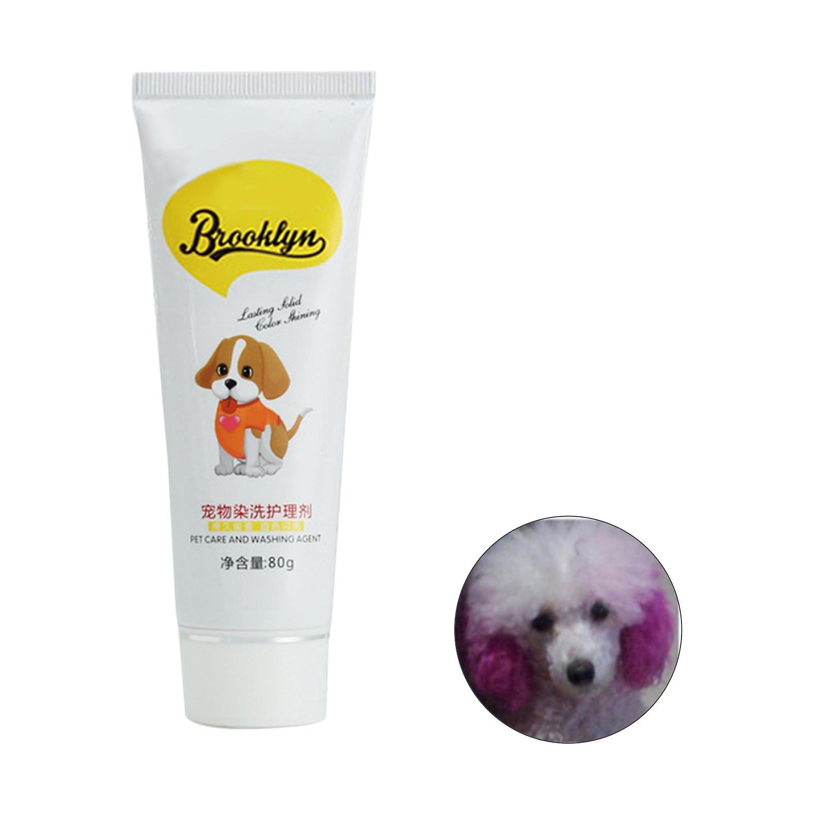 Bluethy 80g Semi Permanent Pet Dye Cream High Pigmented Colorful Dog Hair Bright Coloring Dyestuff Pigment Supplies Rose  Purple