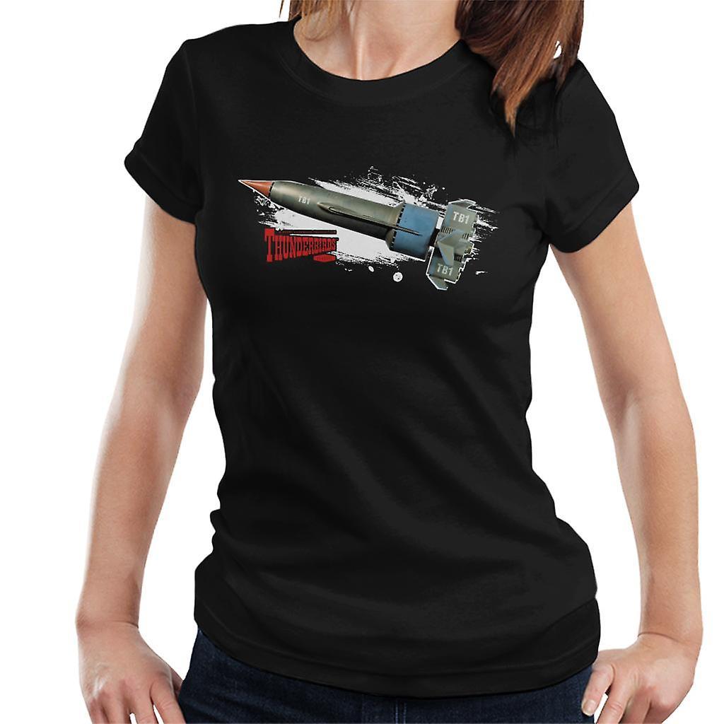 Thunderbirds Thunderbird 1 Splatter Effect Women's T-Shirt Black XX-Large