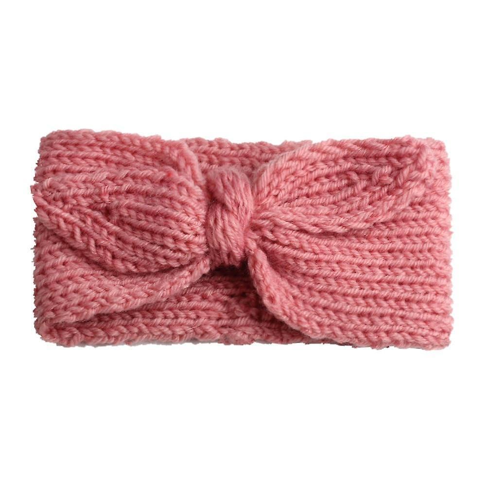 Slowmoose Baby Headband, Elastic Turban Hairband Bows bow dark pink