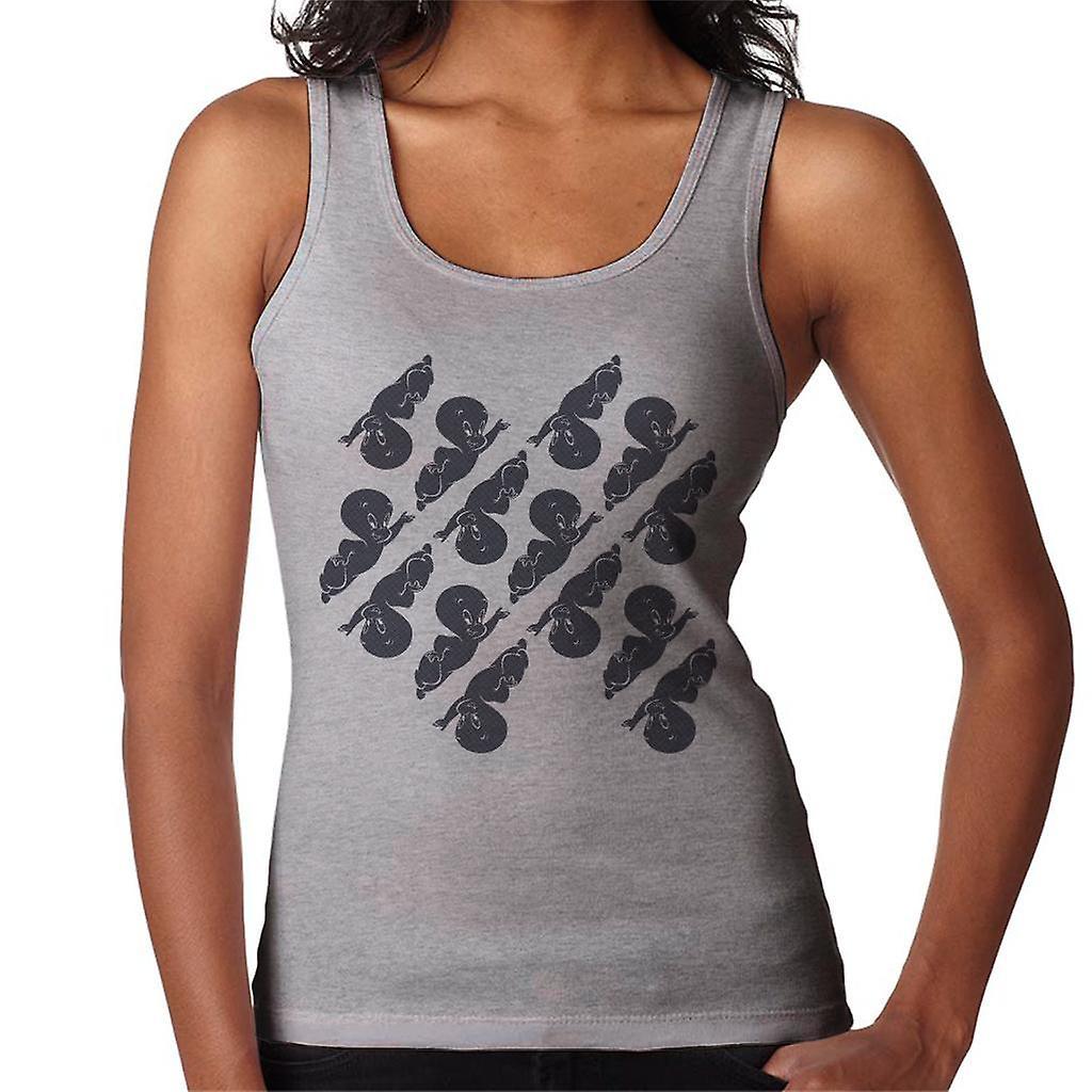 Casper The Friendly Ghost Flying Pattern Women's Vest Heather Grey Large