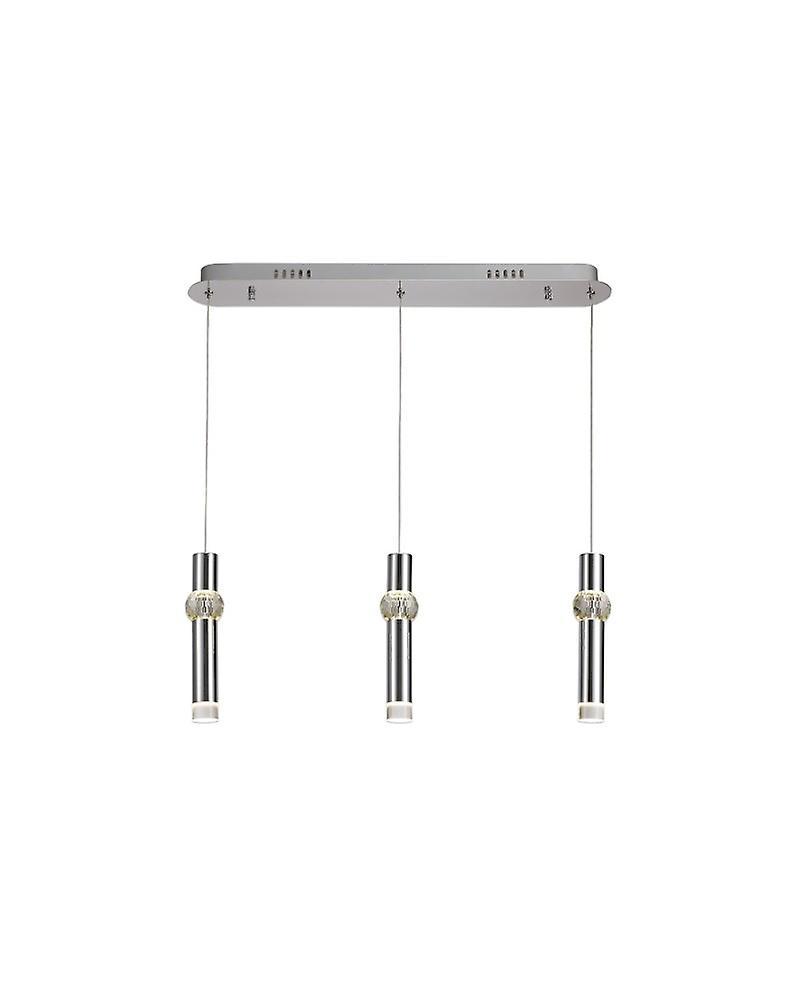 Volani Madeleine 3 Light Linear Pendant, 3 X 5w Led, 3000k, 304lm, Polished Chrome, 3yrs Warranty