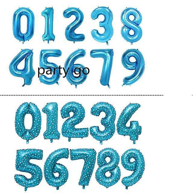 Slowmoose Aluminium Foil, Number Balloons For Birthday, Wedding, Engagement Party Blue 16inch / 2