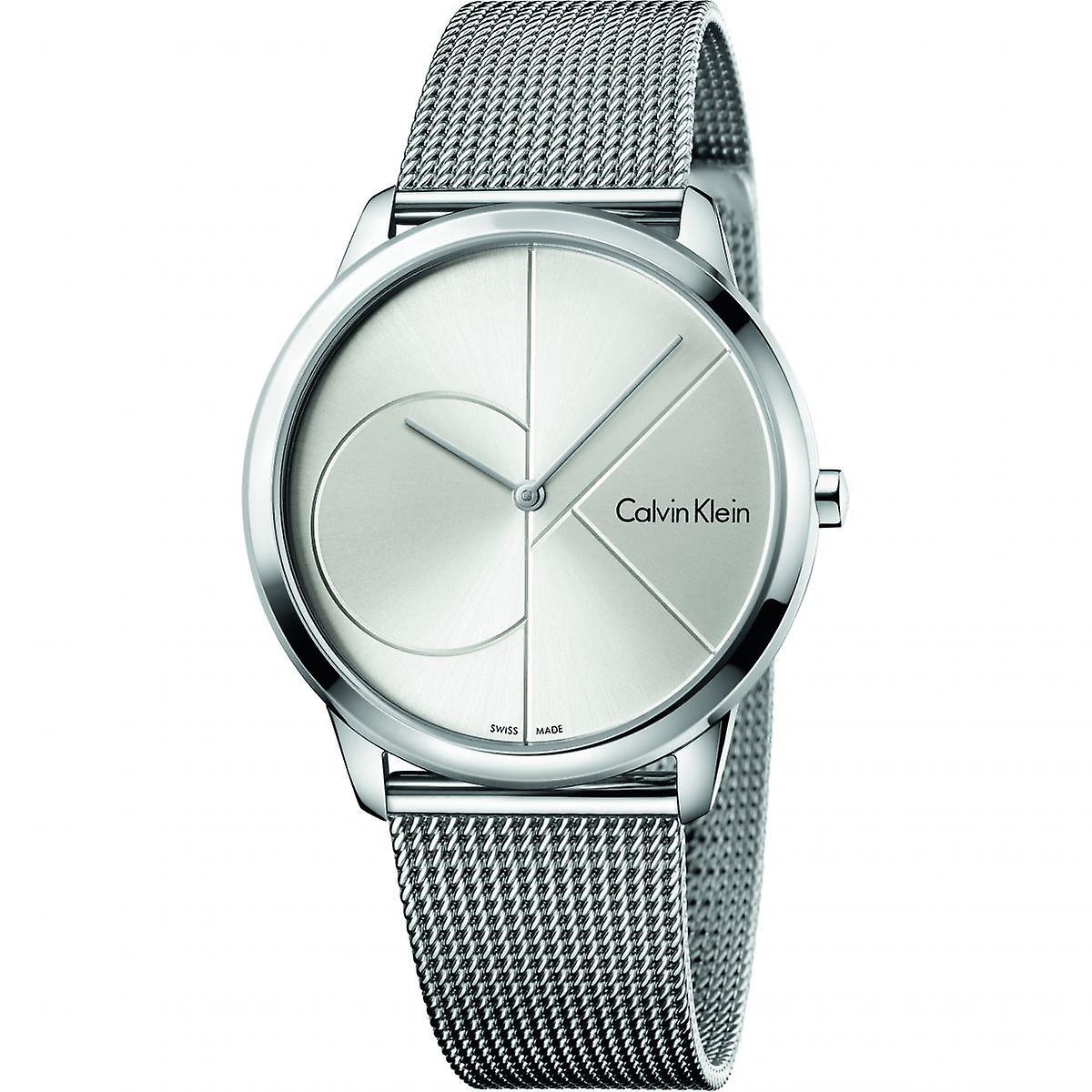 CK Calvin Klein K3m2112z Minimal 40mm Mesh Strap Unisex Watch Silver One Size