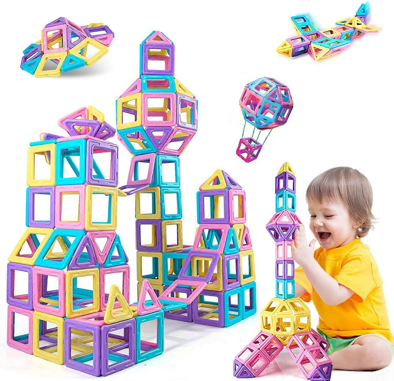 XIANRENG 40PCS Castle Magnetic Blocks - Learning & Development Magnetic Tiles Building Blocks Kids Toys for 3 4 5 6 7 Years Old Boys Girls Gifts 47.2