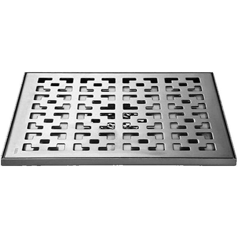 Dewenwils DWW-Brushed Square Shower Drain, Stainless Steel Floor Drain with Removable Grate, Hair Strainer, Bathroom Shower Drain, Trap Cover,20 x ...