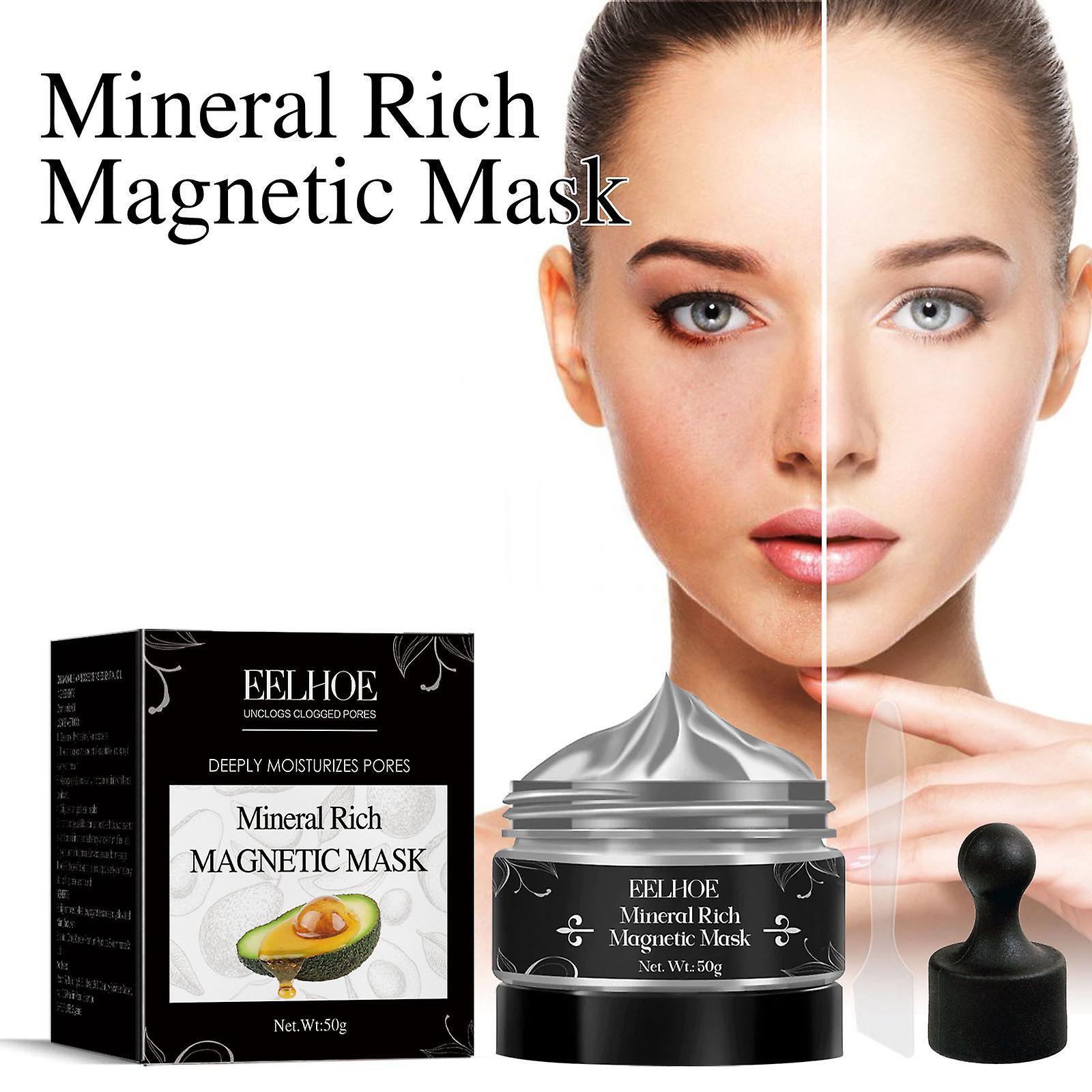 Kakanwo Face Moisturizer Magnetic Minerals Sea Mud Face Mask Aging Clean Pores Moisturize Skin 50G Clearance Black