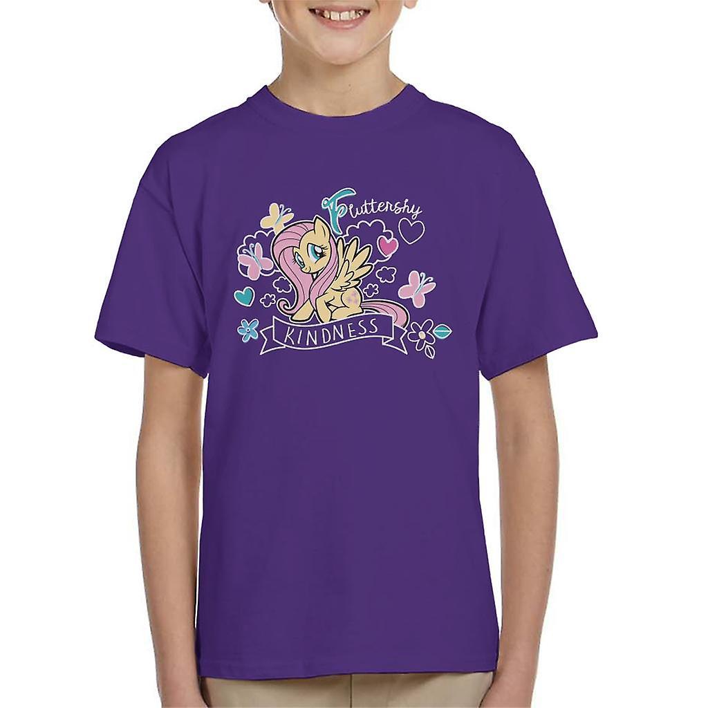 My Little Pony Fluttershy Full Of Kindness Kid's T-Shirt Purple Small (5-6 yrs)