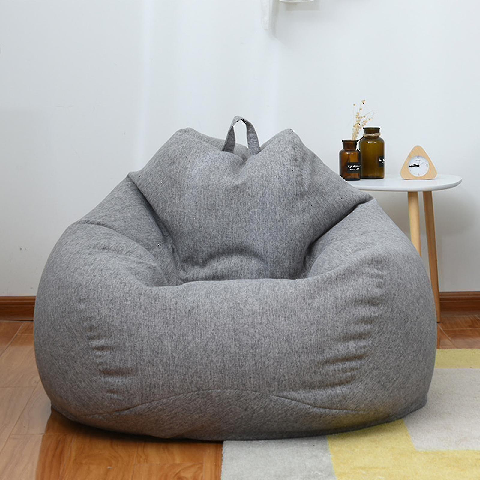 Lequeen Brand New Extra Large Bean Bag Chairs Couch Sofa Cover Indoor Lazy Lounger For Adults Kids Hotsale! Gray 90 * 110cm