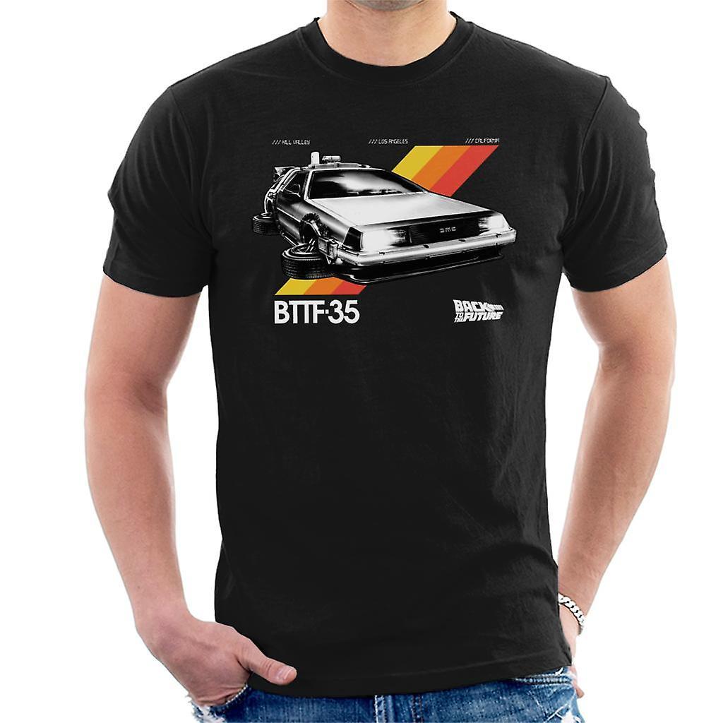 Back to the Future 35th Anniversary Delorean Men's T-Shirt Black XX-Large