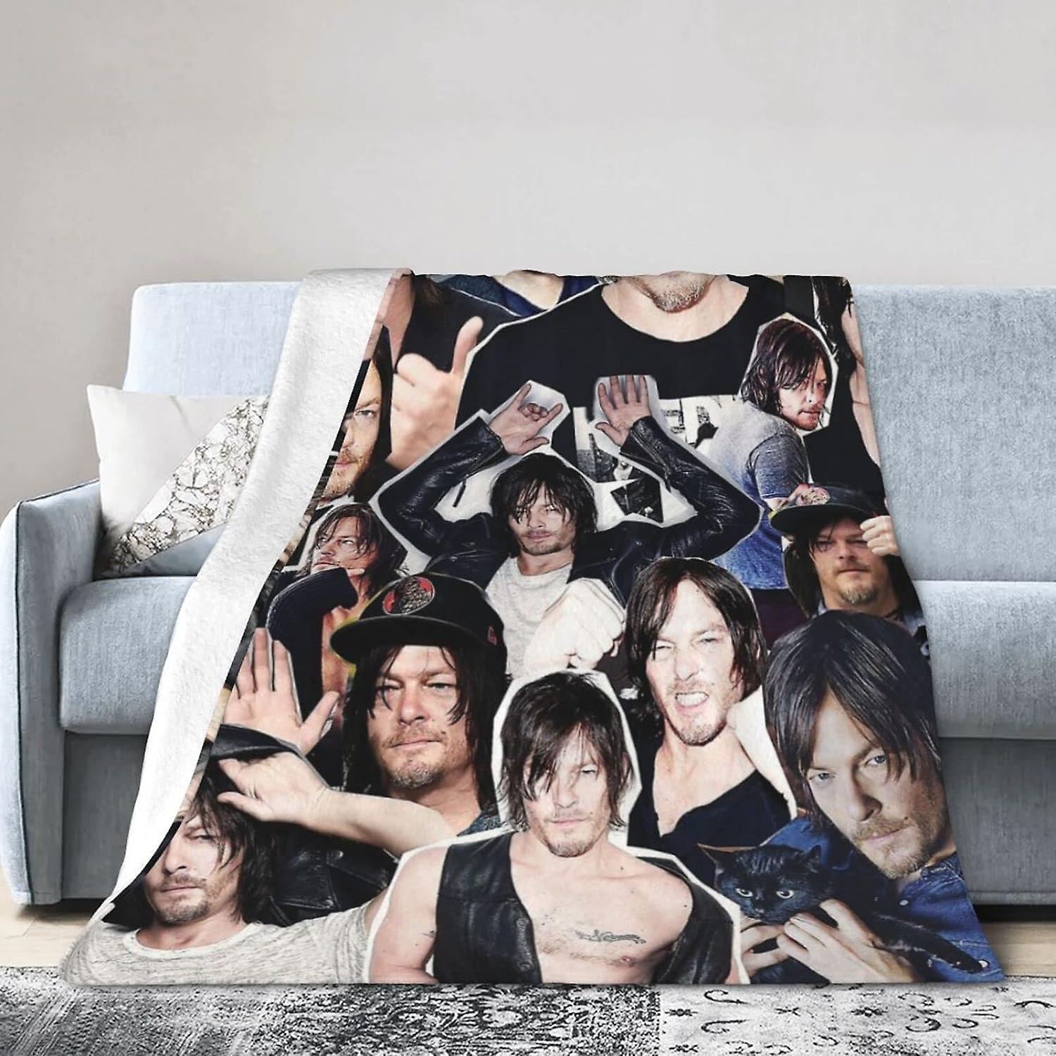 Kerota WO1521 Norman Daryl Reedus Dixon Printed  Lightweight Super Soft Micro Fleece Throw s Fit Couch Bed Living Room Sofa Chair 50x40in 125x100cm