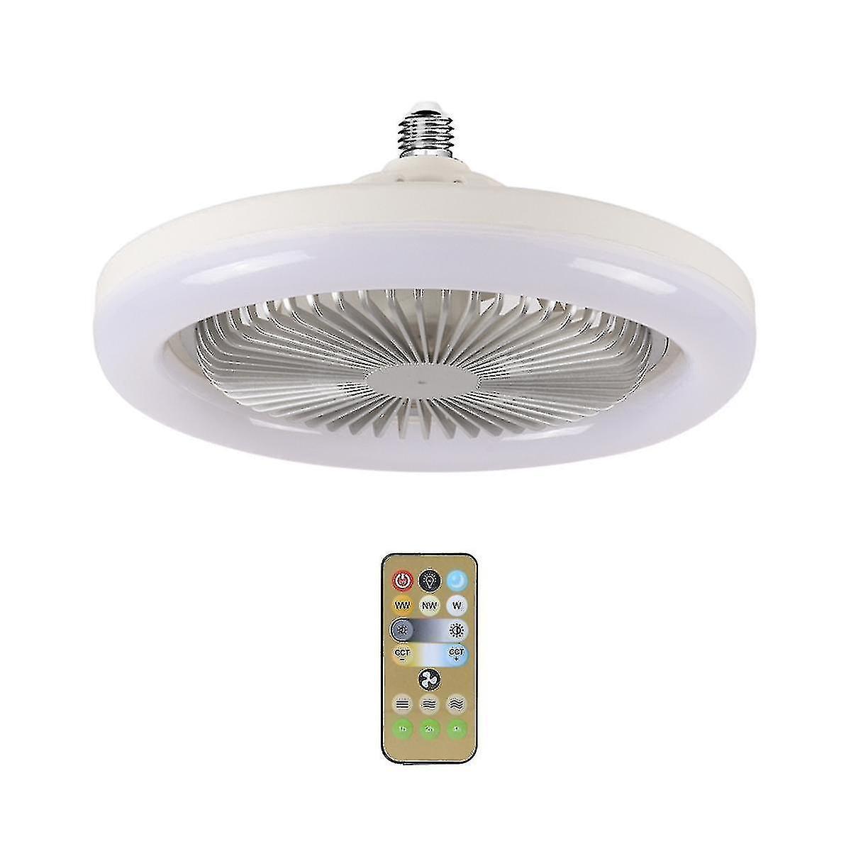 Bxs 30w Ceiling Fan With Integrated Lights - E27 Remote Ceiling Lighting For Bedroom And Living Room