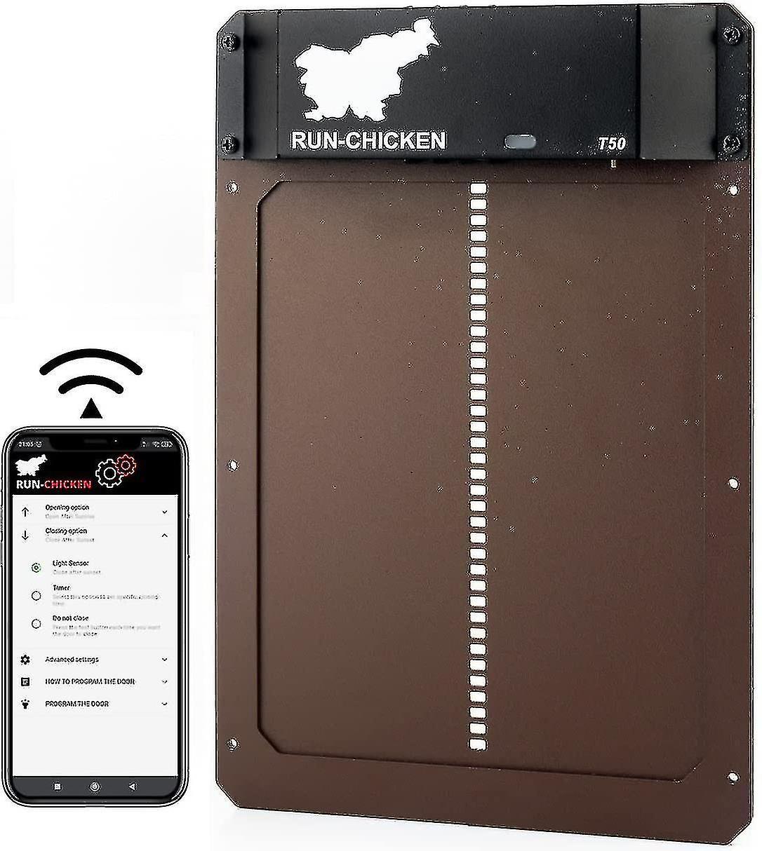 Ssylune Automatic Chicken Coop Door With Battery, Light Detection, Aluminum Automatic Chicken Coop Door,